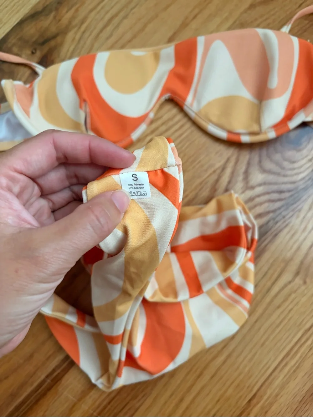 Retro Orange Swirl Underwire Bikini - Women Swim